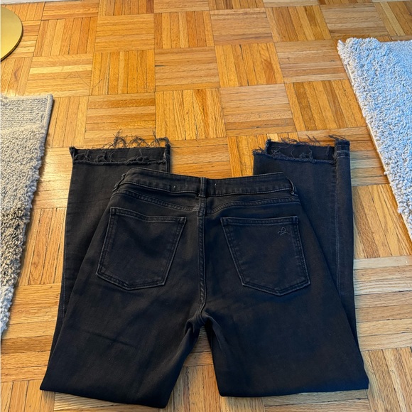 DL 1961 cropped black flare jeans, raw hem. - Picture 3 of 5